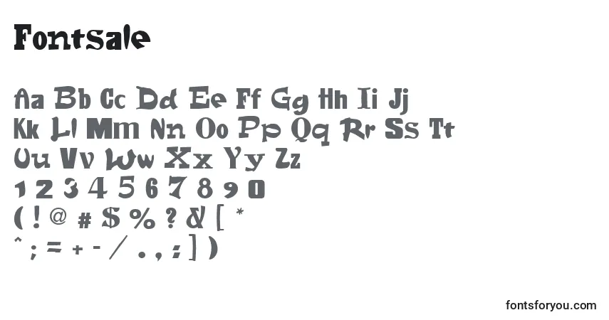 Czcionka Fontsale – alfabet, cyfry, specjalne znaki