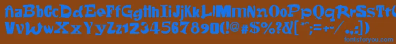 Fontsale-Schriftart – Blaue Schriften auf braunem Hintergrund