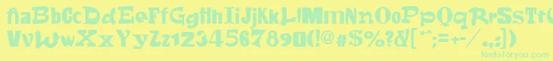 Więcej informacji o czcionce Fontsale Czcionka Fontsale – zielone czcionki na żółtym tle