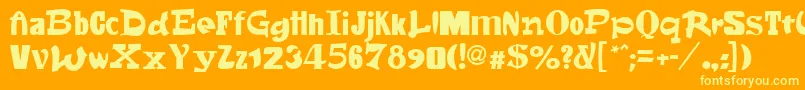 Fontsale-fontti – keltaiset fontit oranssilla taustalla