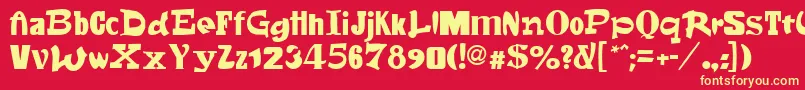 フォントFontsale – 黄色の文字、赤い背景