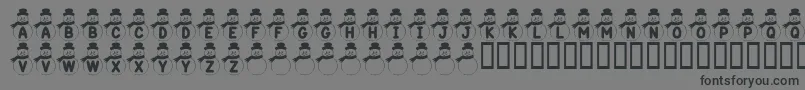 Fonte KrSnowman – fontes pretas em um fundo cinza