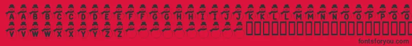 fuente KrSnowman – Fuentes Negras Sobre Fondo Rojo