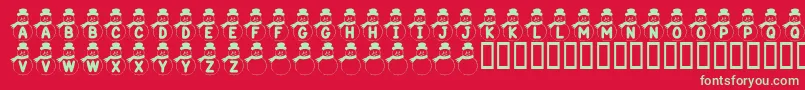 fuente KrSnowman – Fuentes Verdes Sobre Fondo Rojo