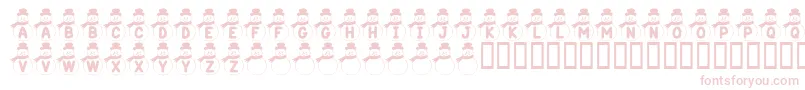 KrSnowman-Schriftart – Rosa Schriften auf weißem Hintergrund