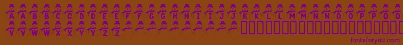 KrSnowman Font – Purple Fonts on Brown Background