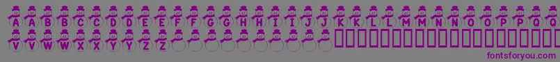 Czcionka KrSnowman – fioletowe czcionki na szarym tle