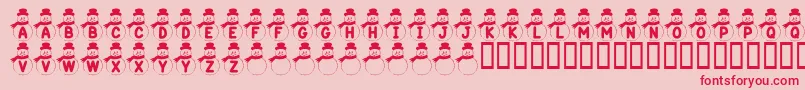KrSnowman Font – Red Fonts on Pink Background