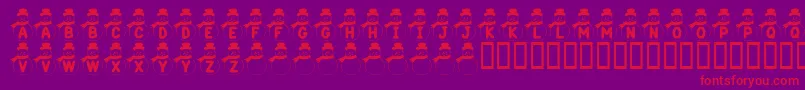 Police KrSnowman – polices rouges sur fond violet