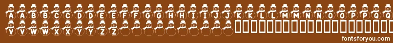 KrSnowman Font – White Fonts on Brown Background