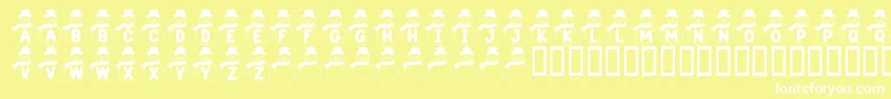 KrSnowman Font – White Fonts on Yellow Background