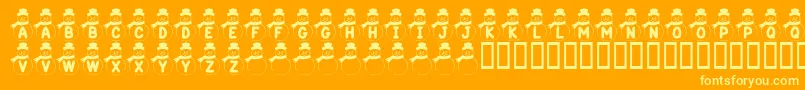 KrSnowman Font – Yellow Fonts on Orange Background