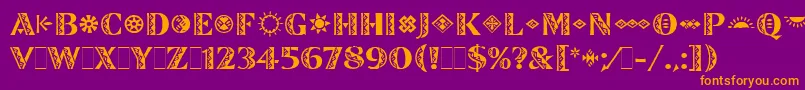 ZinjaroLetPlain.1.0 Font – Orange Fonts on Purple Background