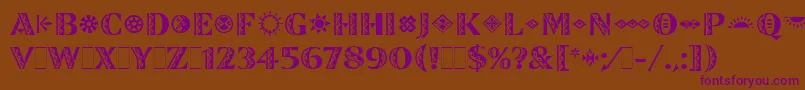 ZinjaroLetPlain.1.0 Font – Purple Fonts on Brown Background