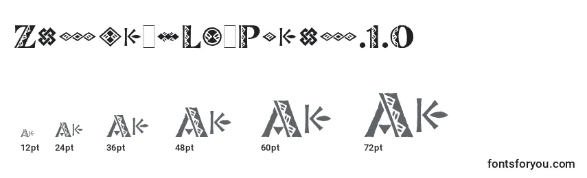 ZinjaroLetPlain.1.0 Font Sizes