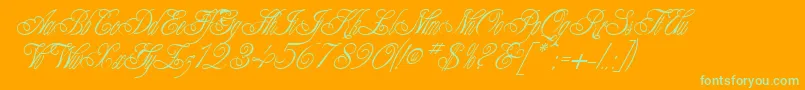 EngagedNormal Font – Green Fonts on Orange Background