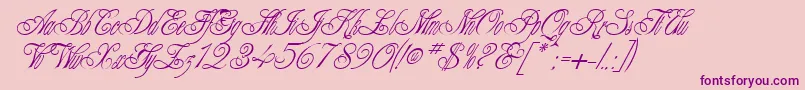 EngagedNormal-Schriftart – Violette Schriften auf rosa Hintergrund