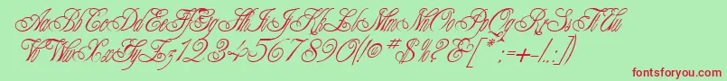 EngagedNormal Font – Red Fonts on Green Background