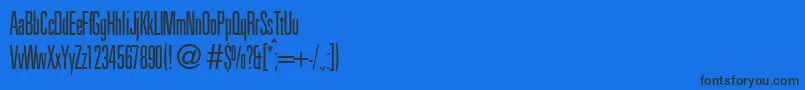 Fonte UnitusnarrowtwoRegularDb – fontes pretas em um fundo azul