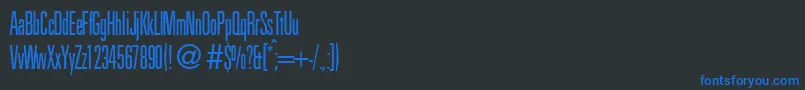 UnitusnarrowtwoRegularDb Font – Blue Fonts on Black Background