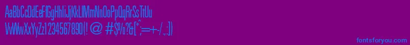 UnitusnarrowtwoRegularDb-Schriftart – Blaue Schriften auf violettem Hintergrund