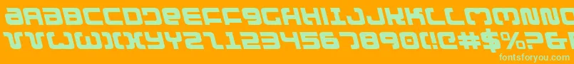 ExedoreLeftalic-Schriftart – Grüne Schriften auf orangefarbenem Hintergrund