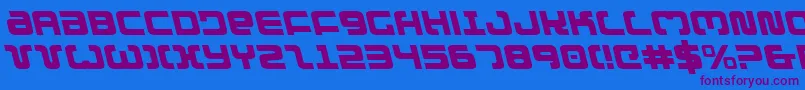 ExedoreLeftalic-Schriftart – Violette Schriften auf blauem Hintergrund
