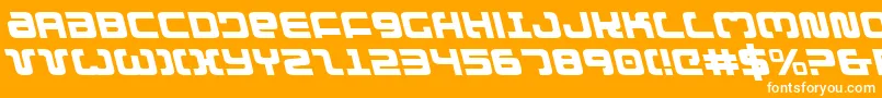 フォントExedoreLeftalic – オレンジの背景に白い文字
