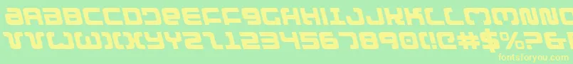 ExedoreLeftalic-Schriftart – Gelbe Schriften auf grünem Hintergrund