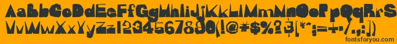 Mofo-Schriftart – Schwarze Schriften auf orangefarbenem Hintergrund