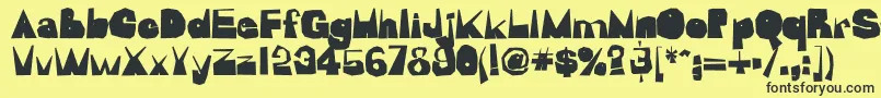 Czcionka Mofo – czarne czcionki na żółtym tle