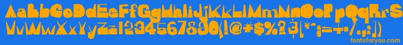 Mofo Font – Orange Fonts on Blue Background