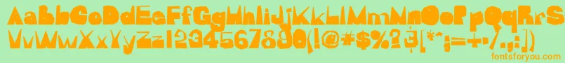 Mofo Font – Orange Fonts on Green Background