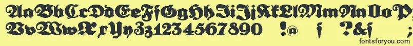 Urdeutsch Font – Black Fonts on Yellow Background