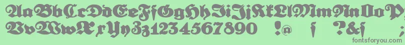 フォントUrdeutsch – 緑の背景に灰色の文字