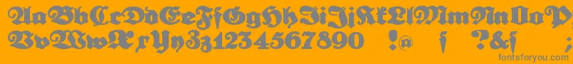 Urdeutsch-Schriftart – Graue Schriften auf orangefarbenem Hintergrund