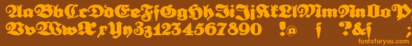 Urdeutsch Font – Orange Fonts on Brown Background