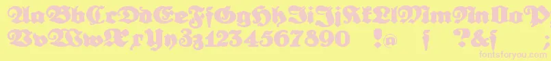 Urdeutsch Font – Pink Fonts on Yellow Background