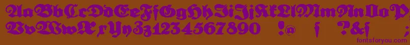 Urdeutsch Font – Purple Fonts on Brown Background