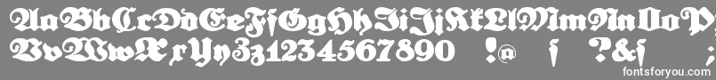 フォントUrdeutsch – 灰色の背景に白い文字