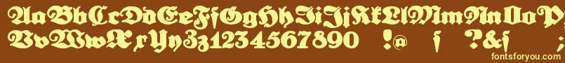 Urdeutsch Font – Yellow Fonts on Brown Background