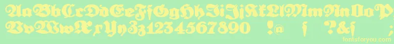 Urdeutsch Font – Yellow Fonts on Green Background