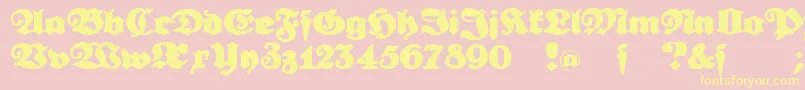 Urdeutsch Font – Yellow Fonts on Pink Background