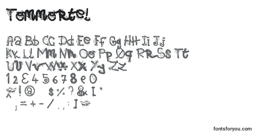 A fonte Tommortel – alfabeto, números, caracteres especiais