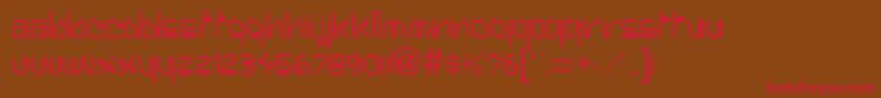 フォントHarpoon – 赤い文字が茶色の背景にあります。