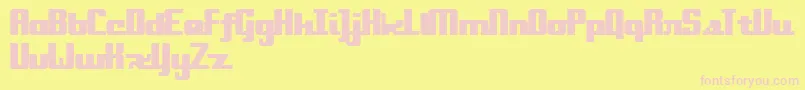 Onakite-fontti – vaaleanpunaiset fontit keltaisella taustalla
