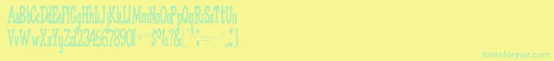 Omegatype93Regular Font – Green Fonts on Yellow Background