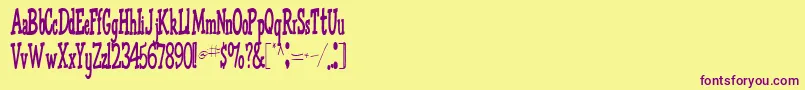 Fonte Omegatype93Regular – fontes roxas em um fundo amarelo
