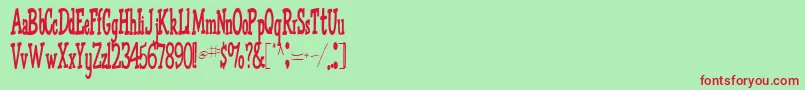 Omegatype93Regular Font – Red Fonts on Green Background