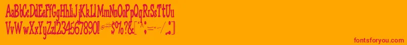 Omegatype93Regular Font – Red Fonts on Orange Background